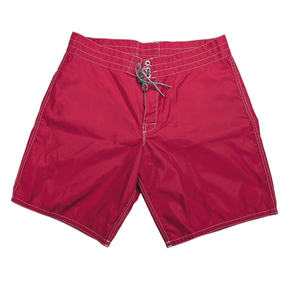 Birdwell Beach Britches Board Shorts Mens 36 Red Nylon USA 9in Inseam NWOT